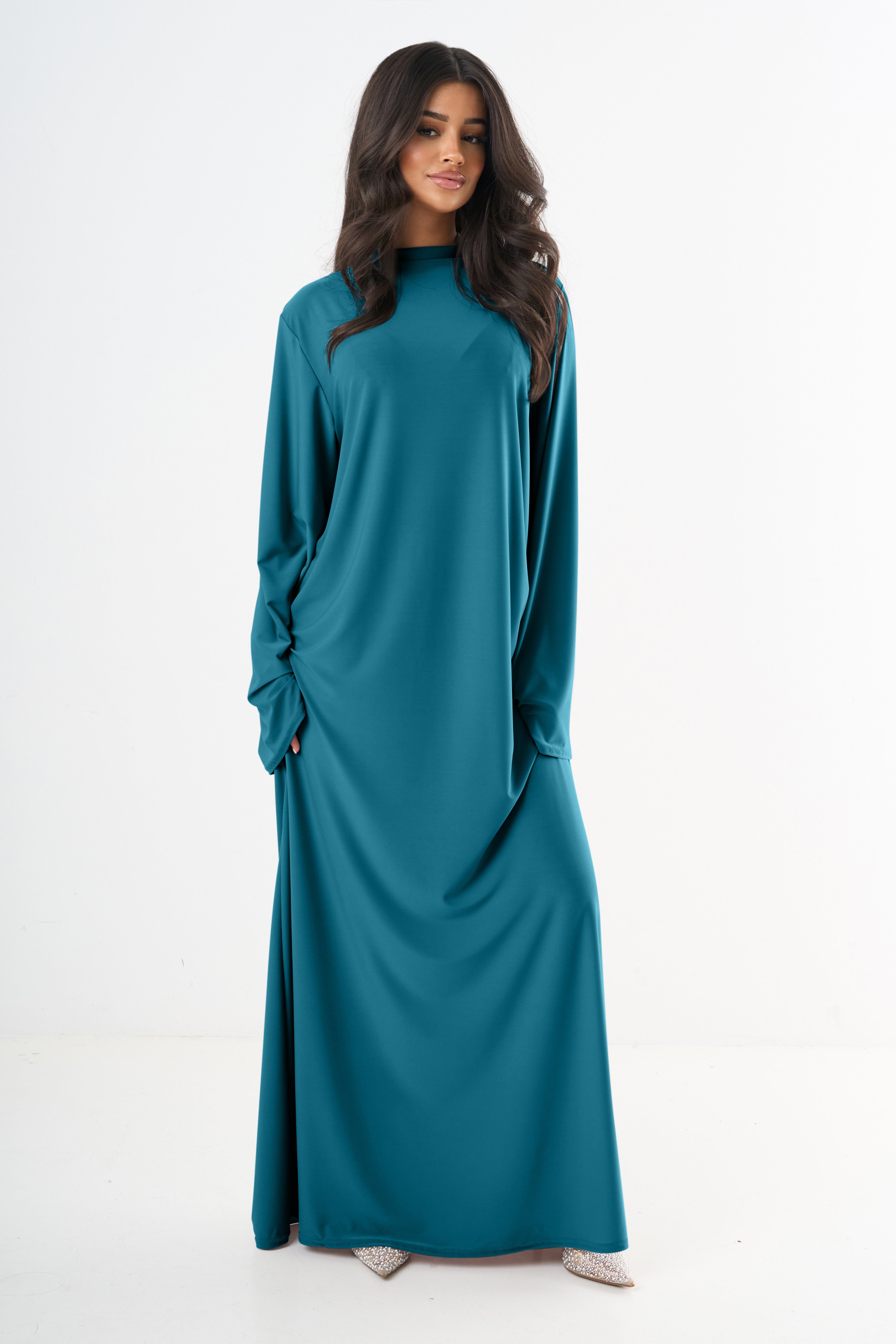 Premium Jersey Abaya - Deep Teal