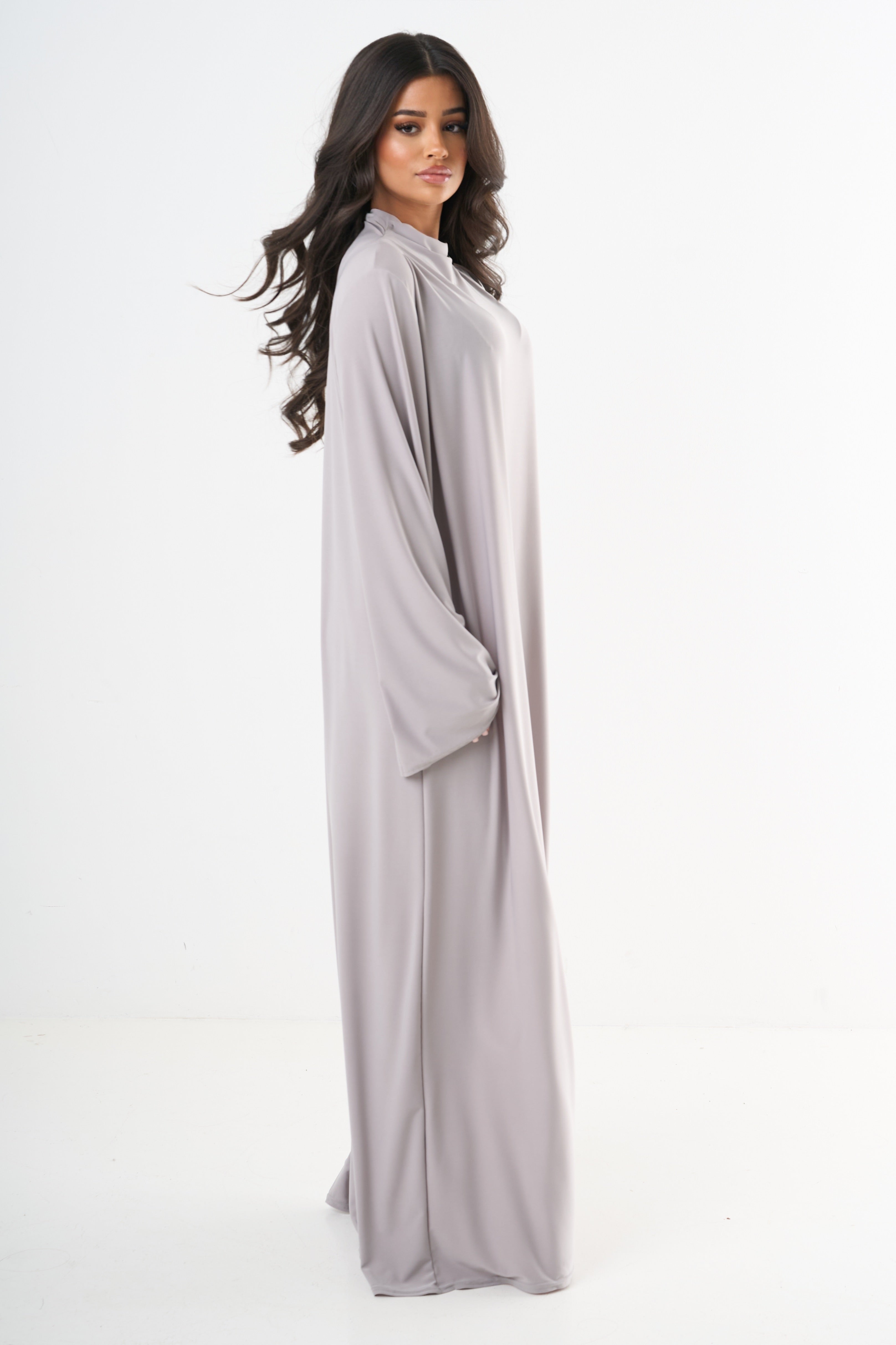 Premium Jersey Abaya - Stone