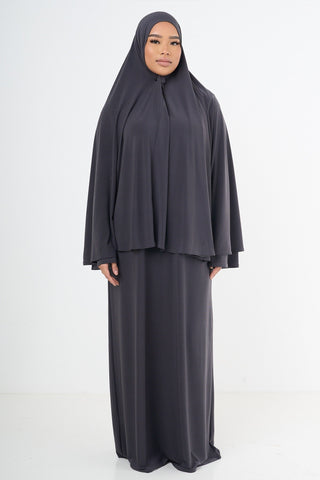 Premium Jersey Khimaar - Dark Grey