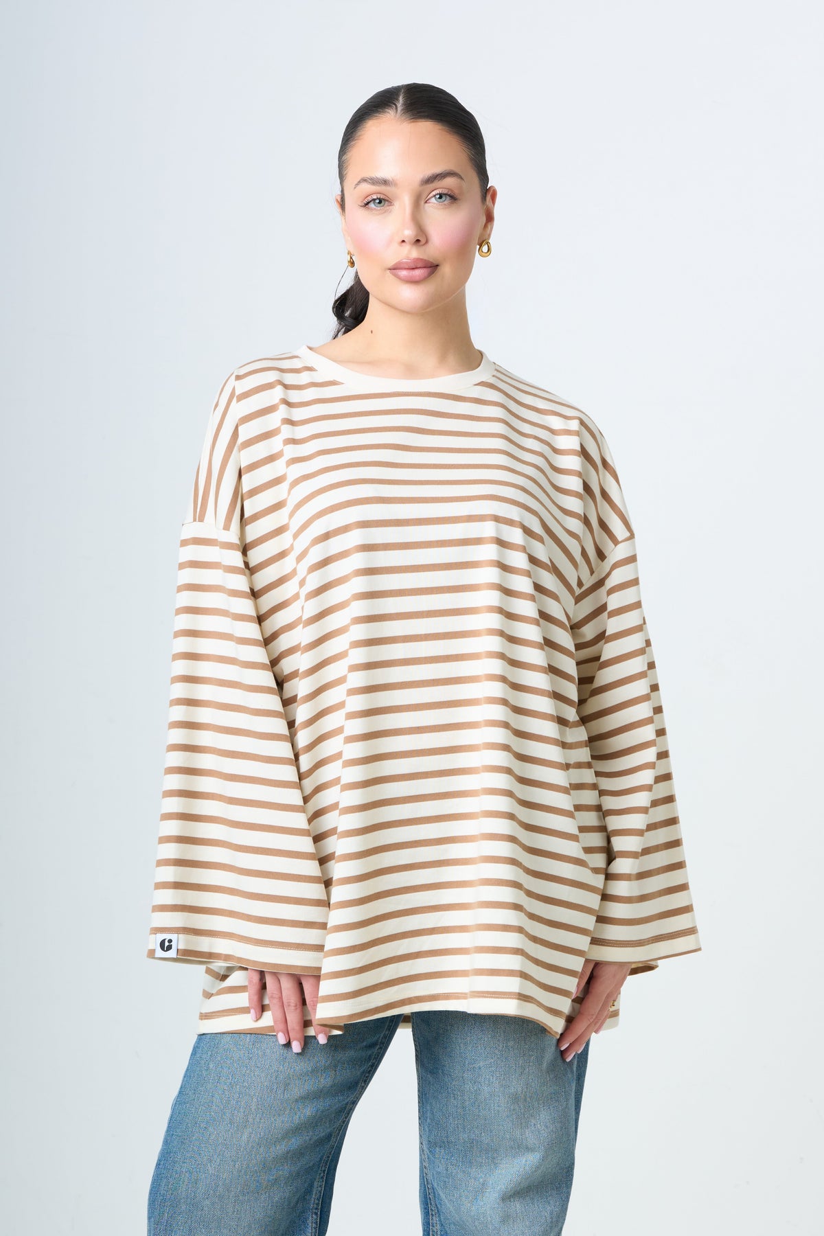 Premium Longsleeve Striped - Taupe