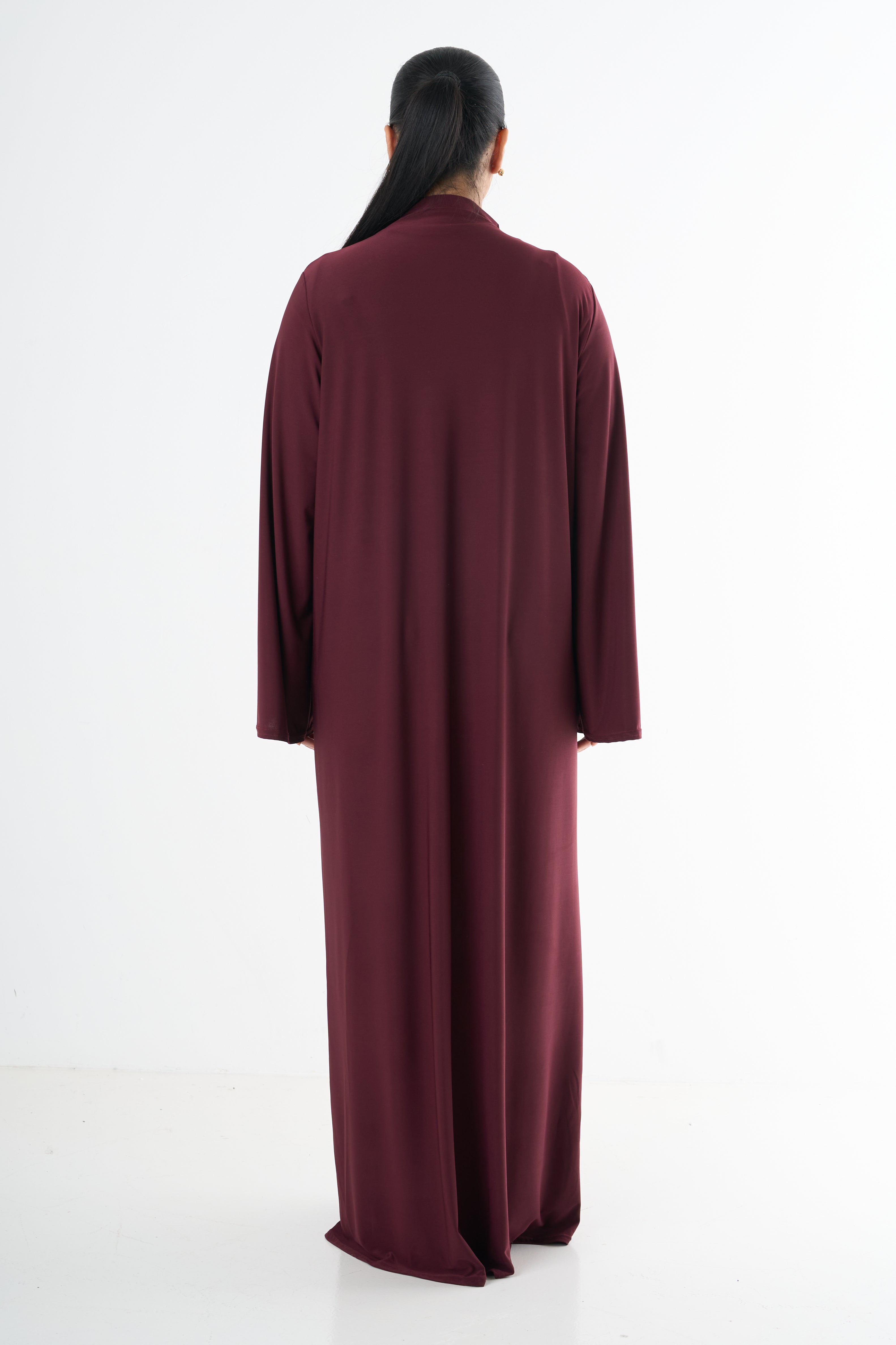 Premium Jersey Abaya - Bordeaux