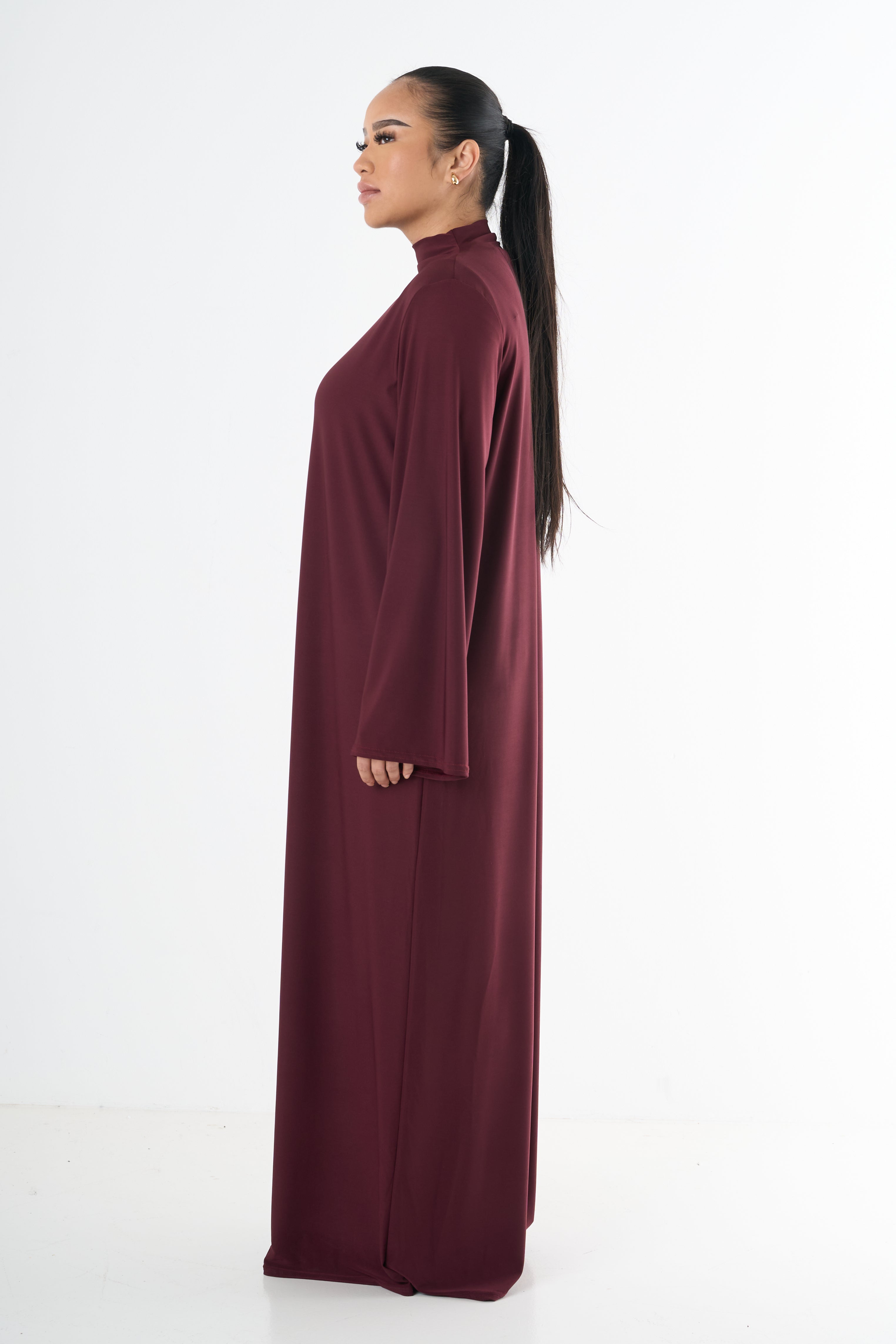 Premium Jersey Abaya - Bordeaux