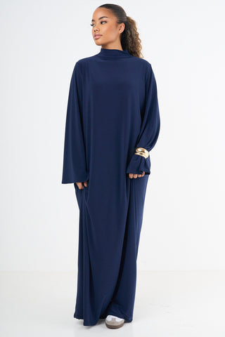 Premium Jersey Abaya - Navy