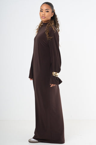 Premium Jersey Abaya - Brown