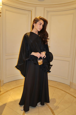 Ruffle Poncho - Black