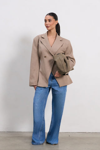 Sandstone Double-Breasted Blazer