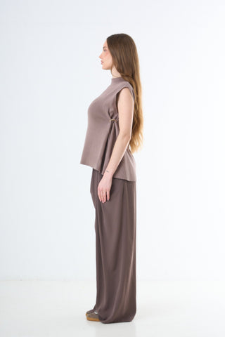 Sleeveless Knit Top - Taupe
