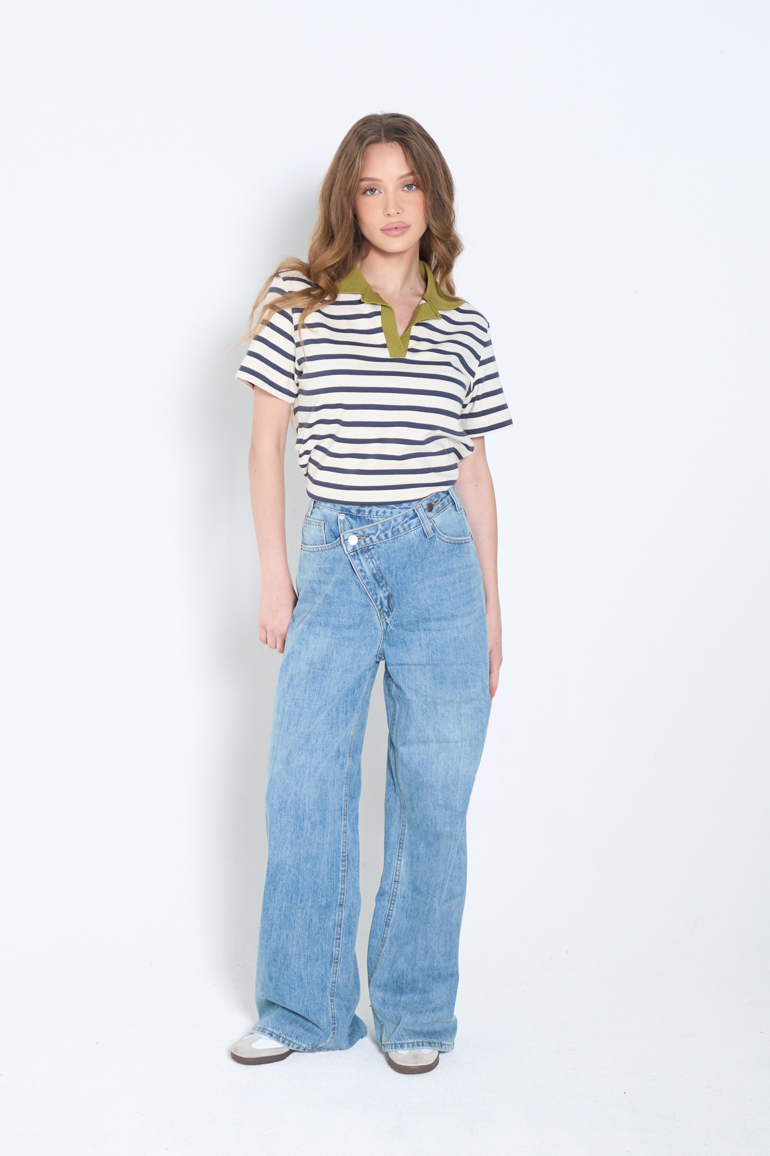Striped Polo Top