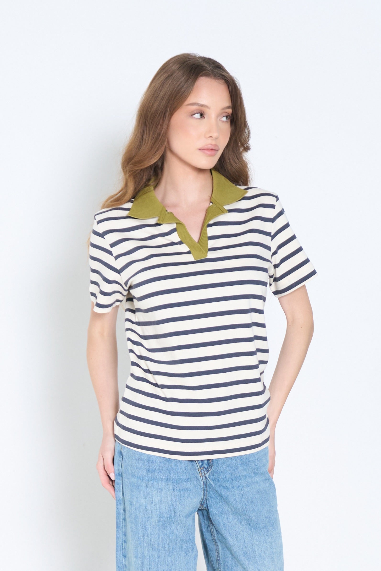 Striped Polo Top