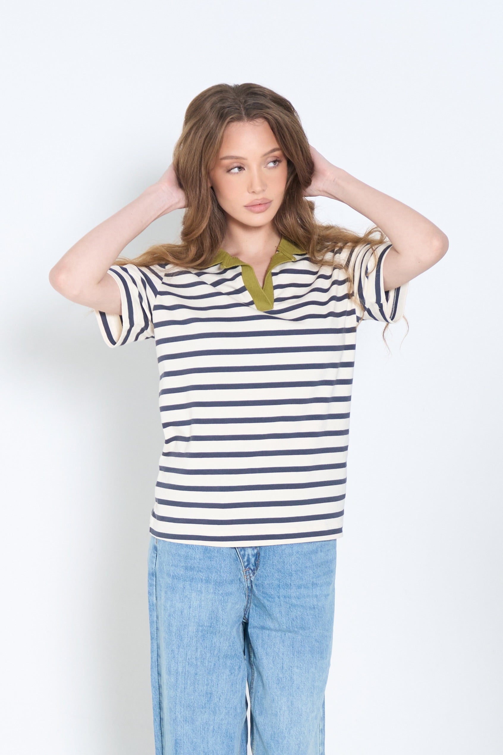 Striped Polo Top