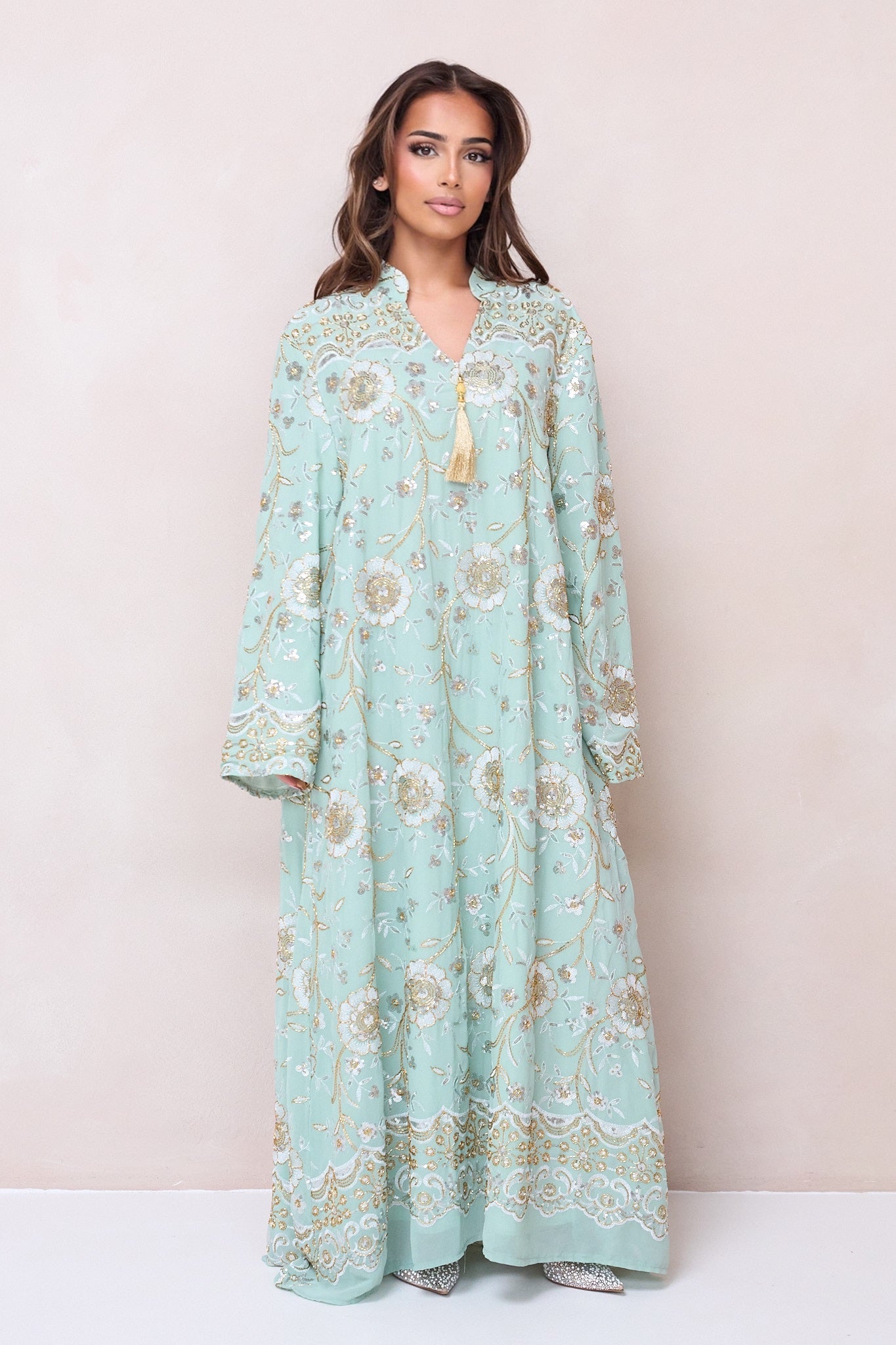 Sultana Gold Abaya - Green