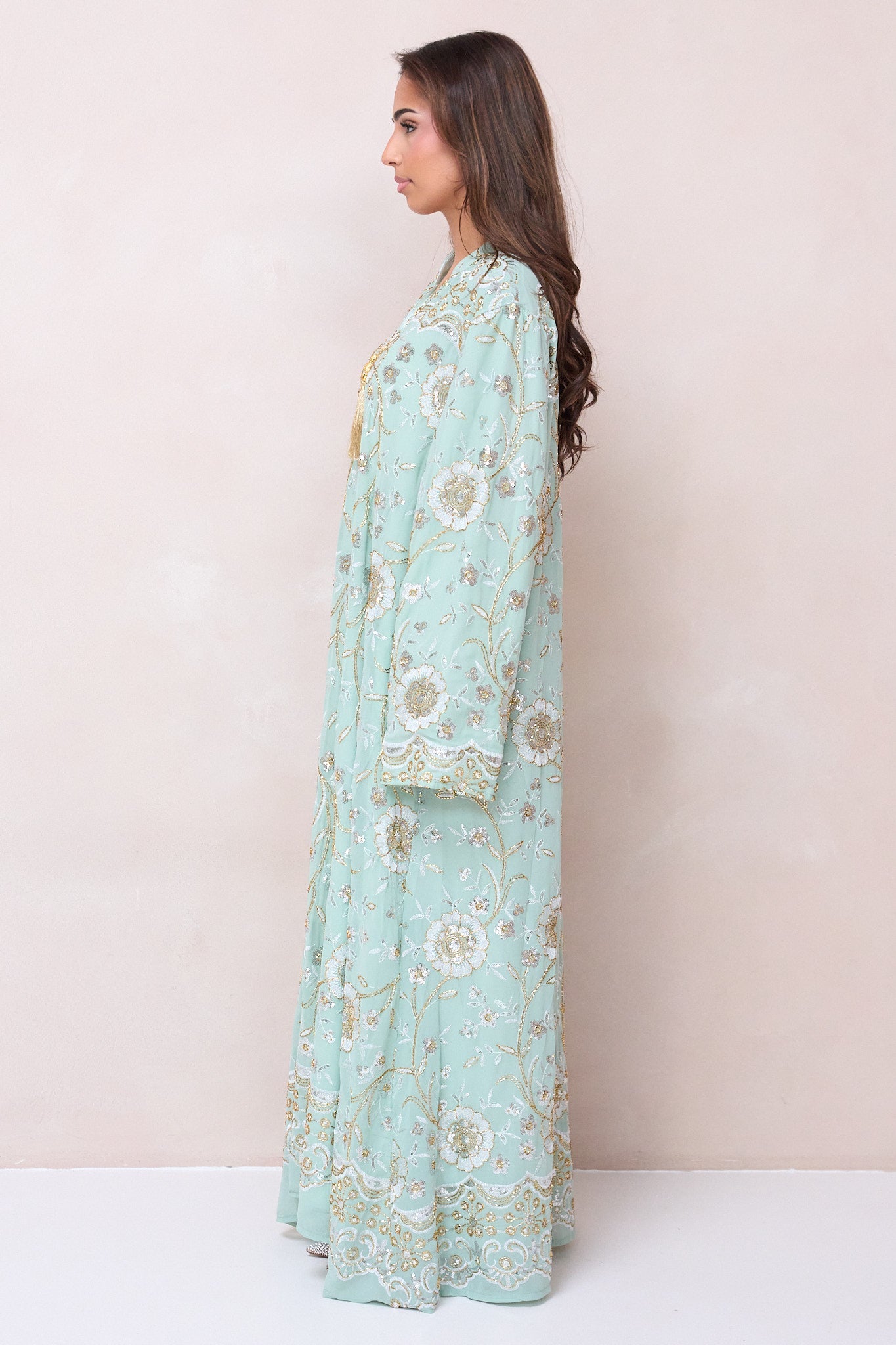 Sultana Gold Abaya - Green