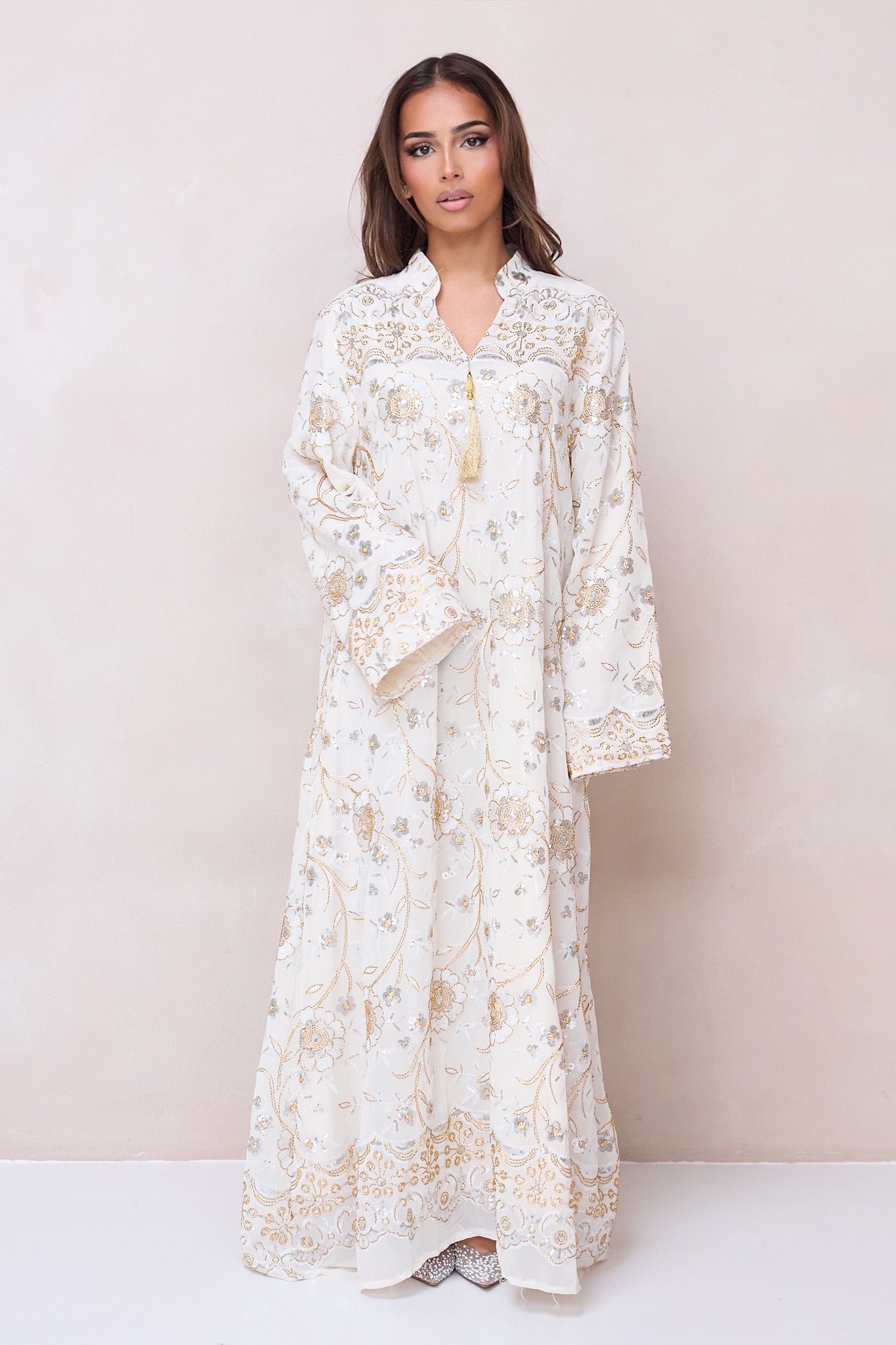 Sultana Gold Abaya - Beige