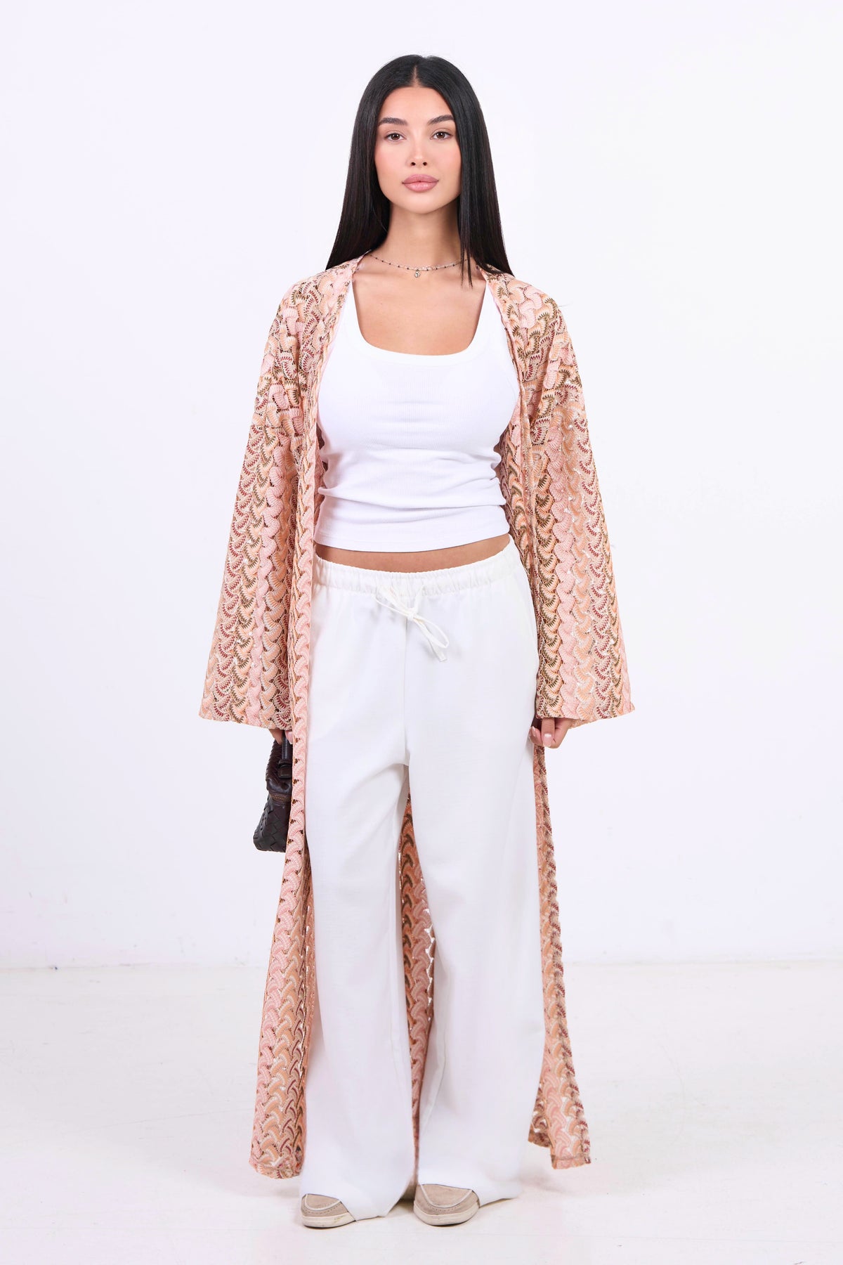 Summer Wave Kimono - Light Pink