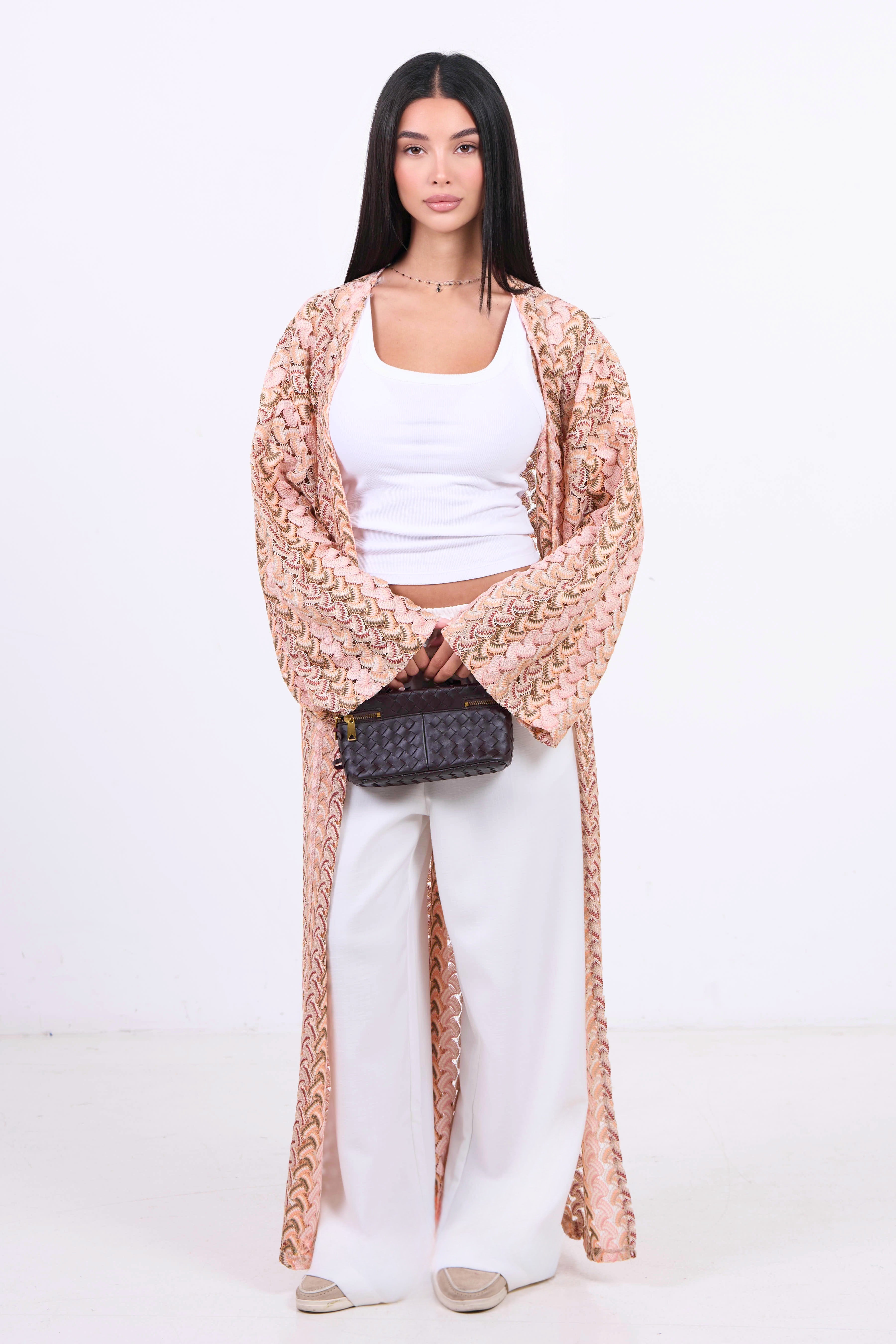 Summer Wave Kimono - Light Pink