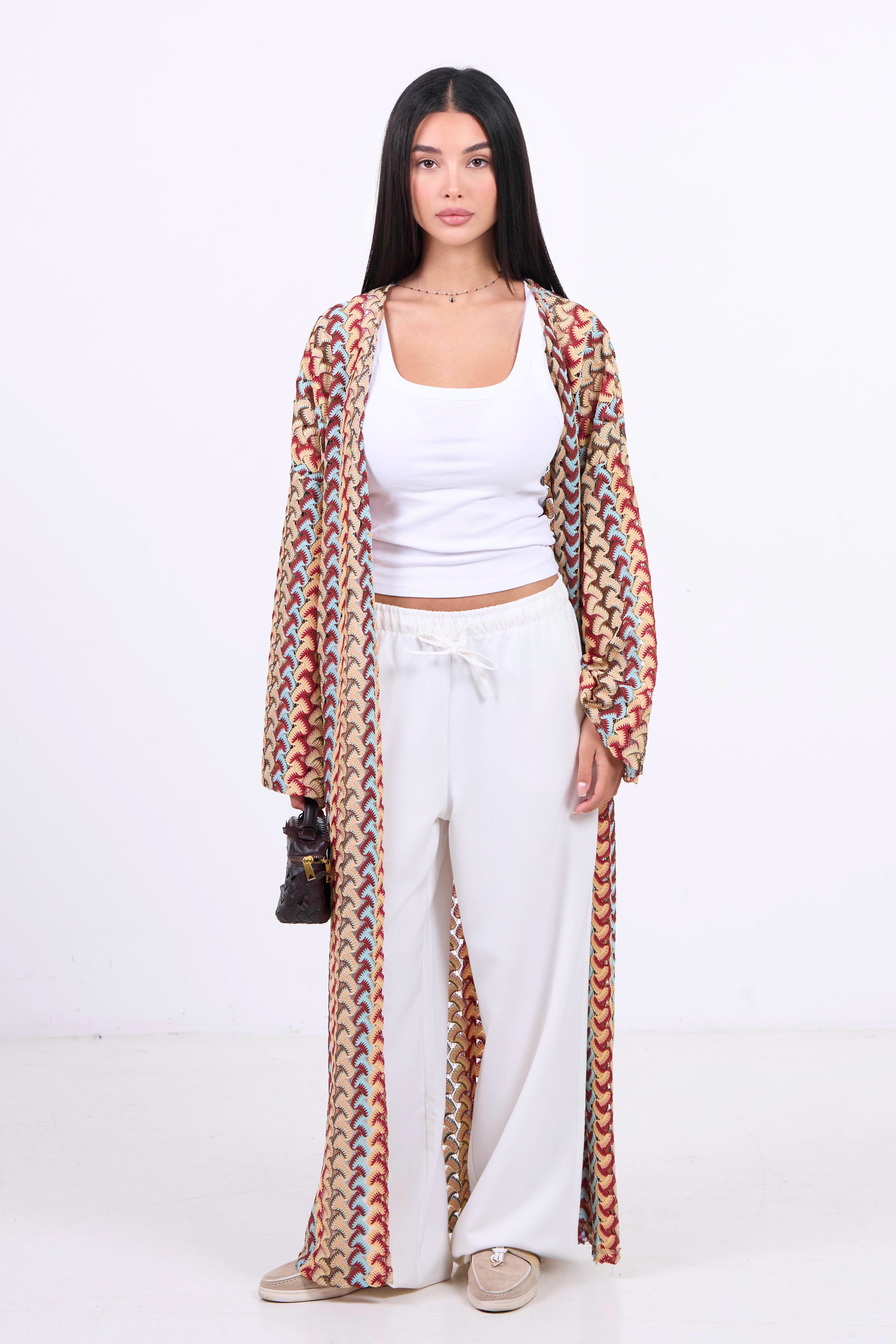Summer Wave Kimono - Red