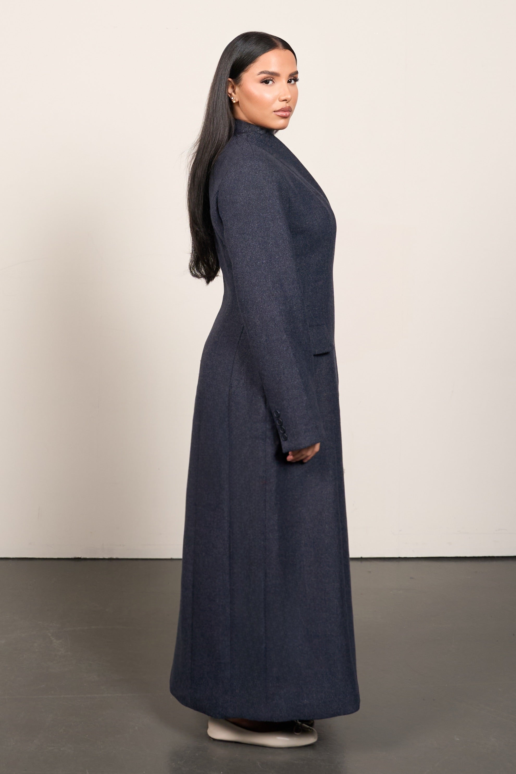 Wool Blend Waist Coat - Grey