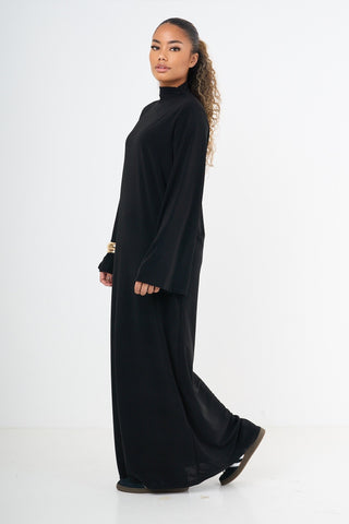 Premium Jersey Abaya - Black