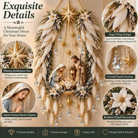 Angel Wings Nativity Wall Light