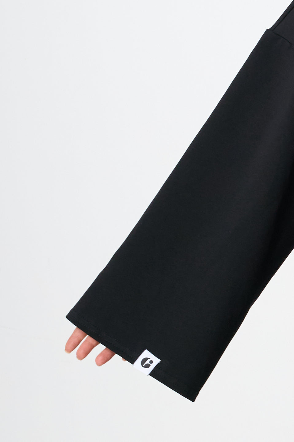 Oversized Long-sleeved T-shirt - Black