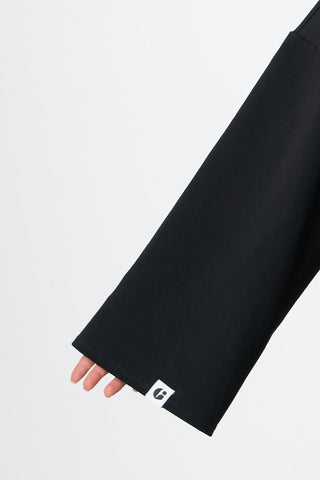 Oversized Long-sleeved T-shirt - Black