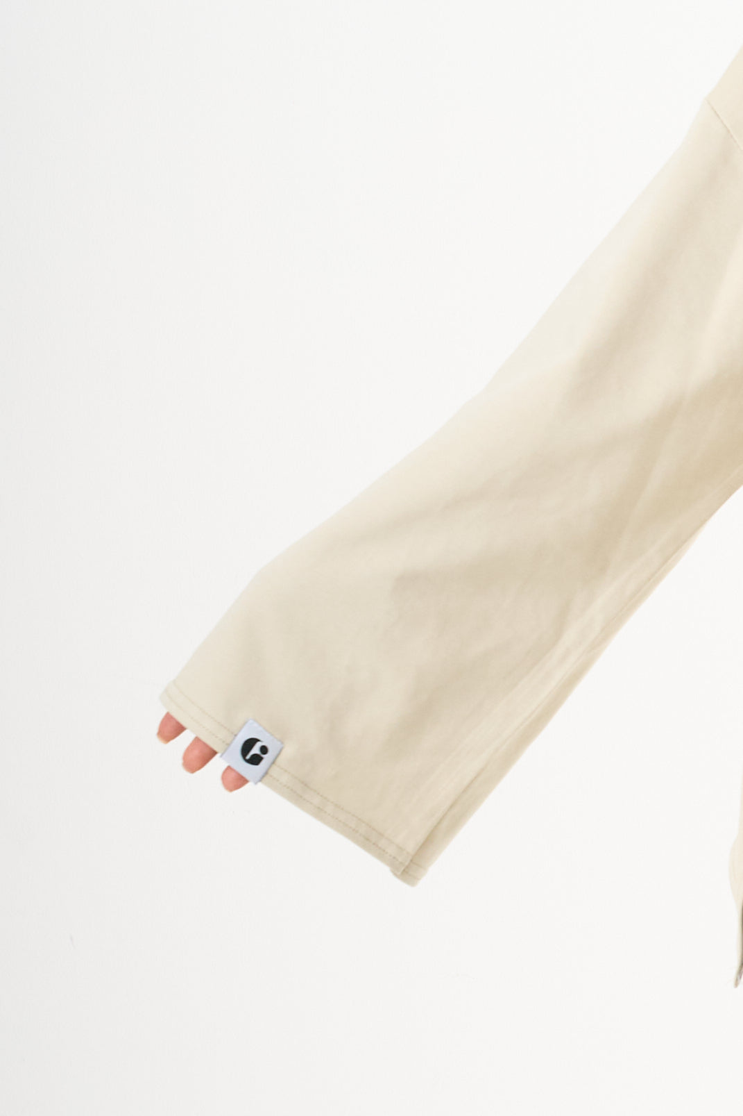 Oversized Long-sleeved T-shirt - Beige