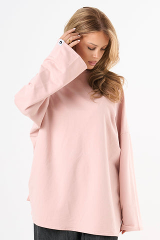 Oversized Long-sleeved T-shirt - Pink