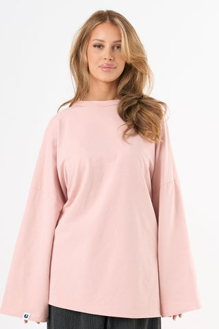 Oversized Long-sleeved T-shirt - Pink
