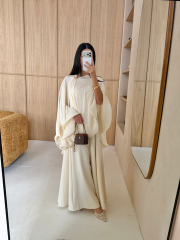 Ruffle poncho - Cream