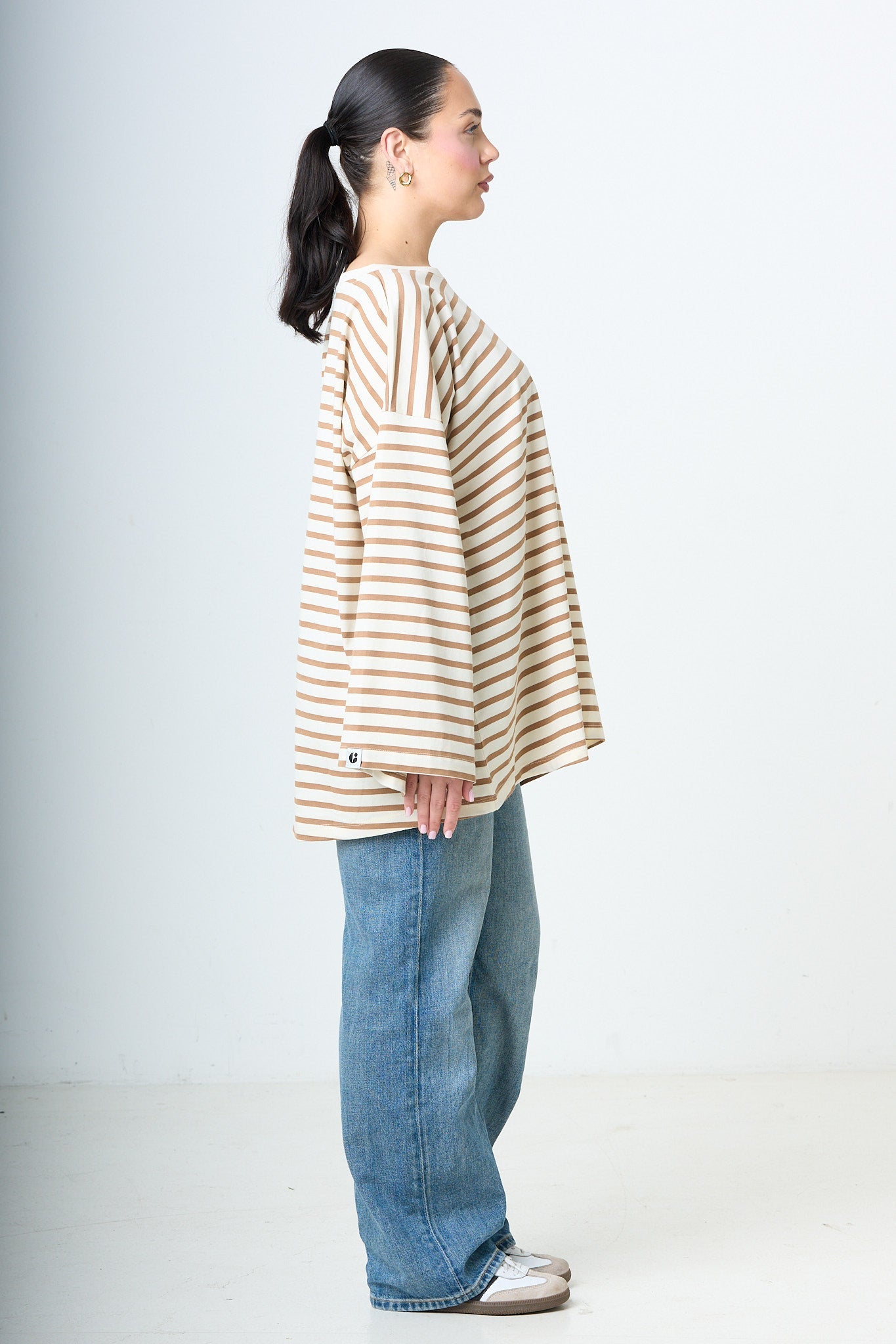 Premium Longsleeve Striped - Taupe
